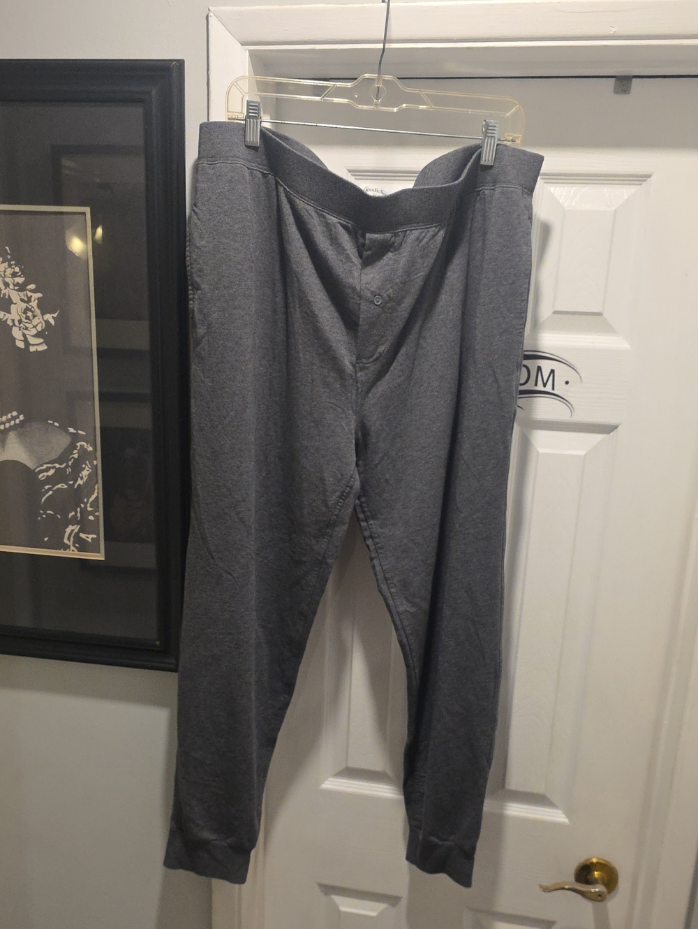 Men's Charcoal Gray Knit Jogger Pants
